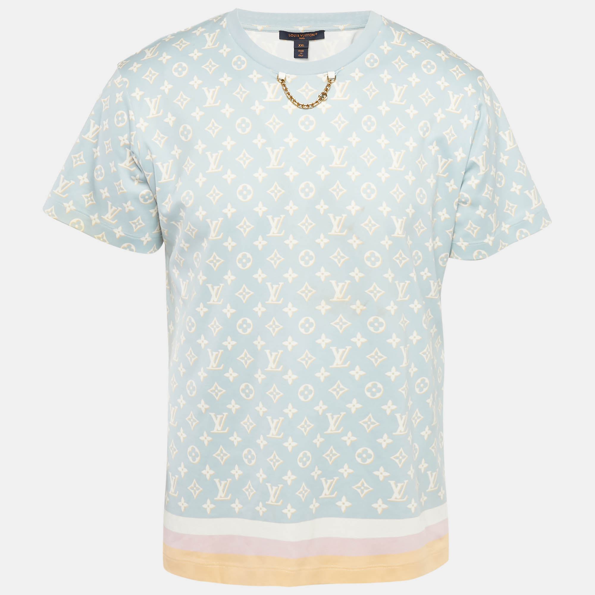 Click to view more detailed imagery on our partner's website Pre-owned Louis Vuitton Blue Monogram Jersey Crewneck T-shirt Xxl