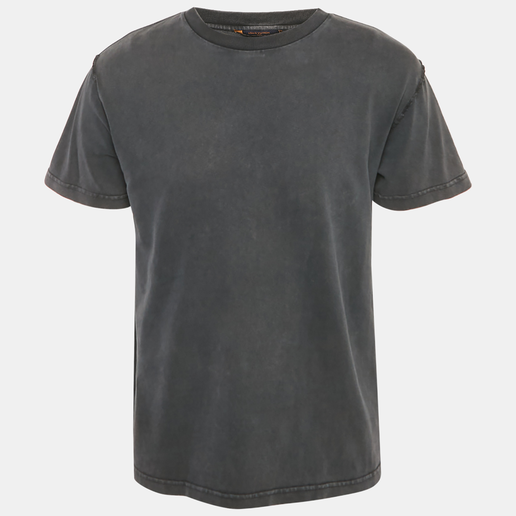 Pre-owned Louis Vuitton Staples Edition Dark Grey Cotton Inside Out Oversized T-shirt S In Gray