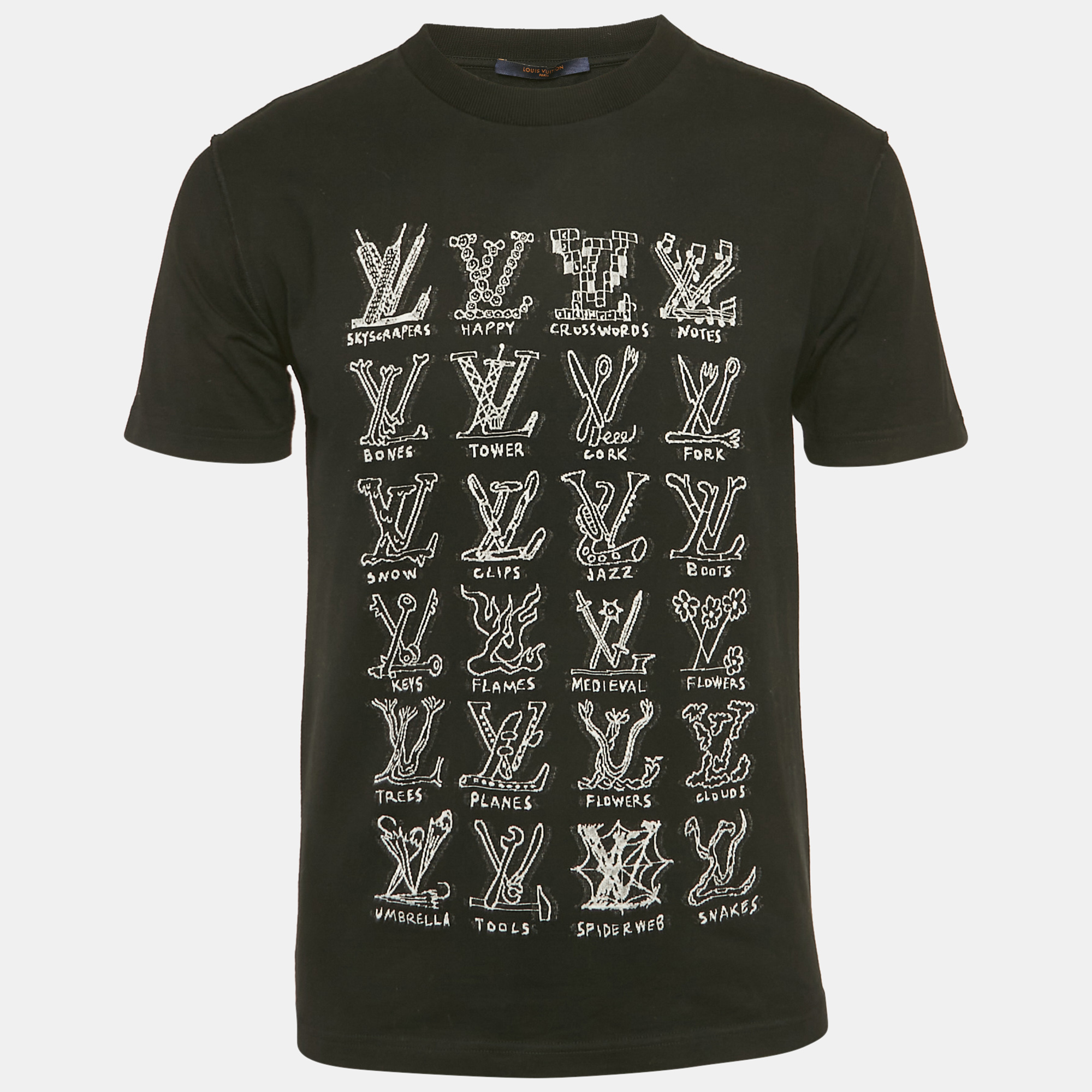 

Louis Vuitton Black LV Cartoon Intarsia Jersey T-Shirt M