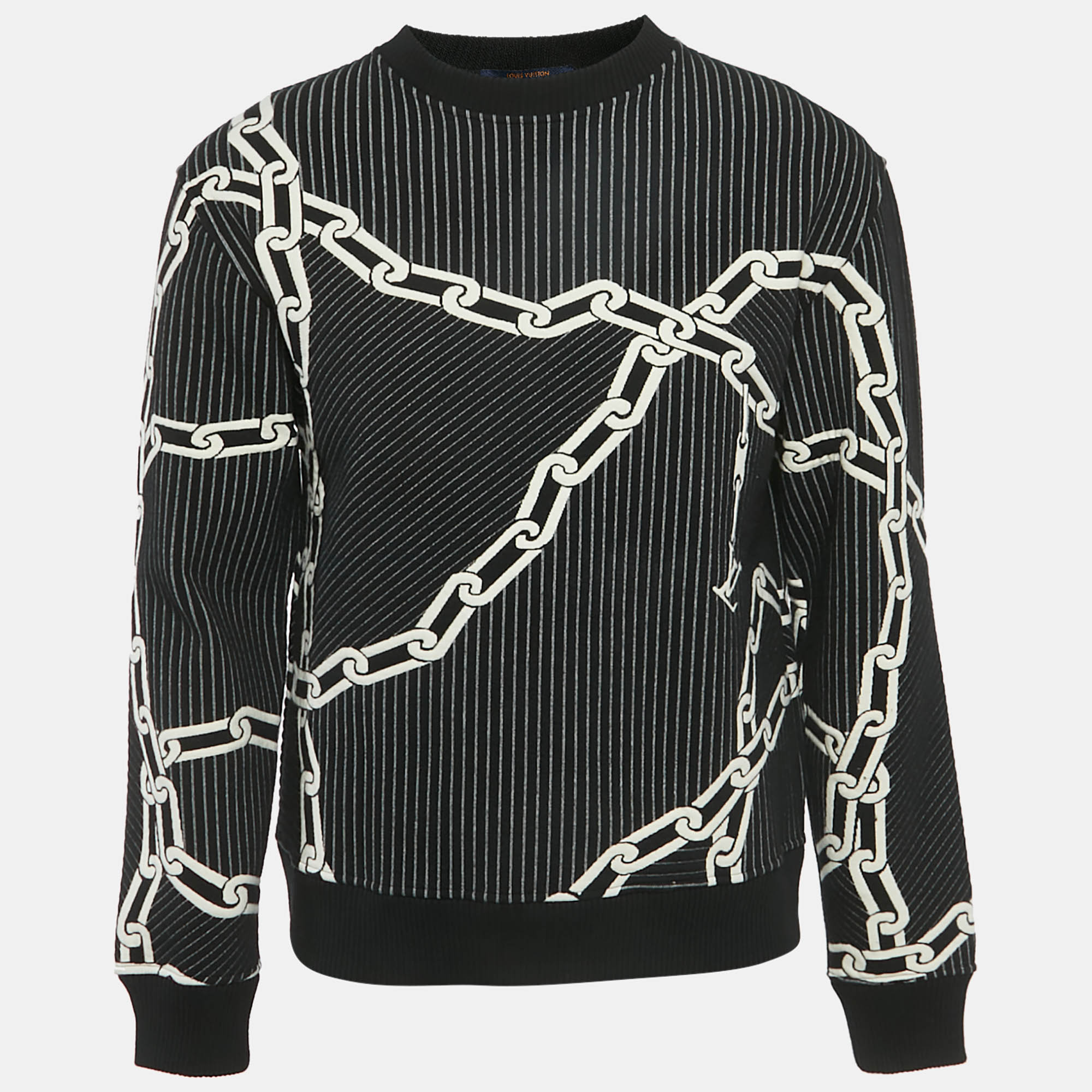 

Louis Vuitton Black /White Cotton Blend 3D Effect Sweatshirt S