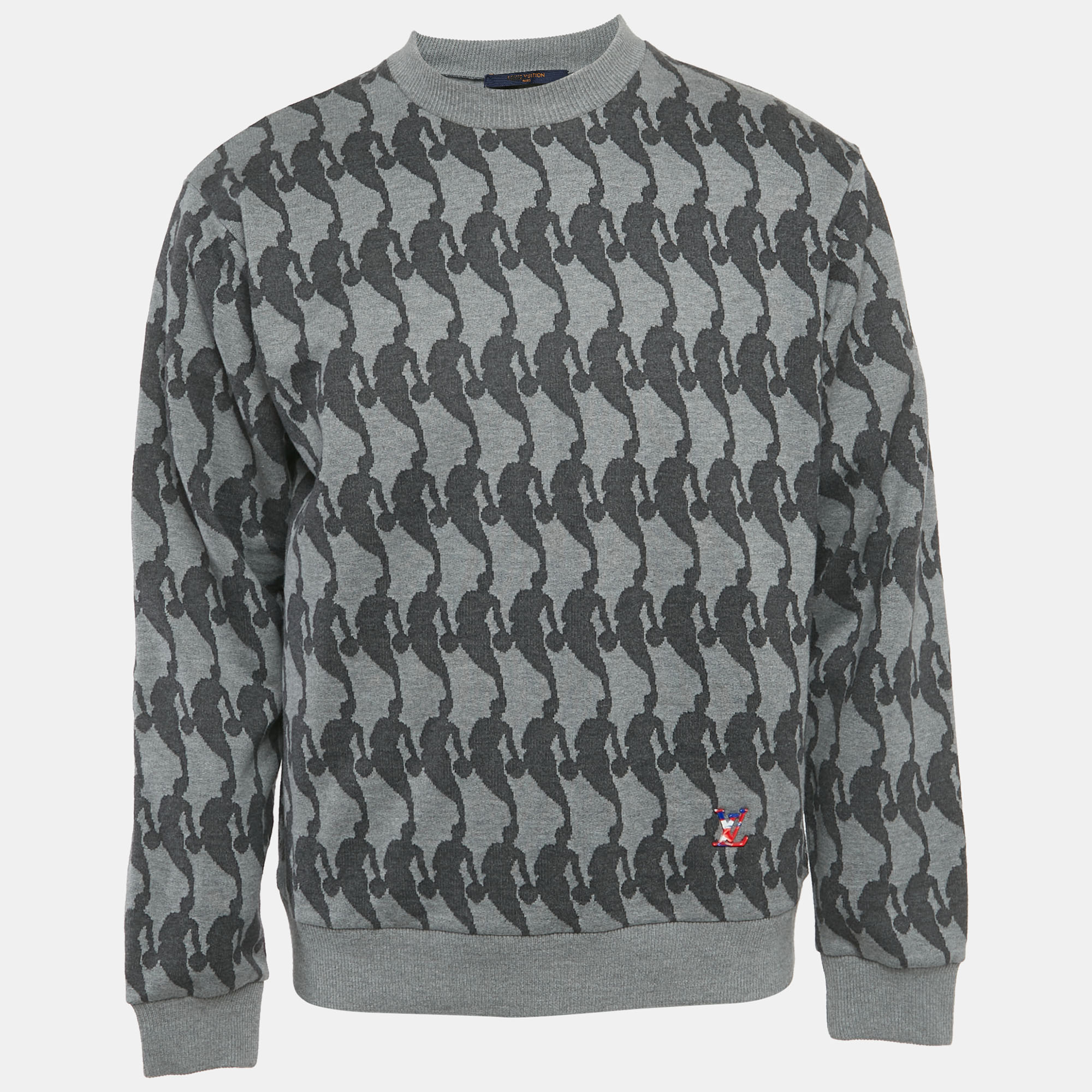 

Louis Vuitton Grey Wool Blend Logo Detail Sweatshirt S