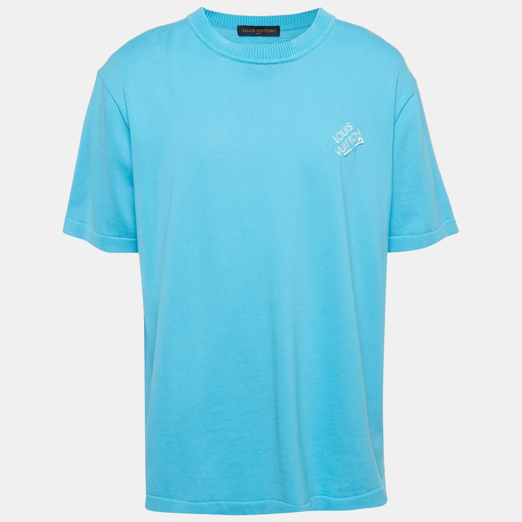 

Louis Vuitton Blue LV Signature Pin Cotton Knit T-Shirt 4L