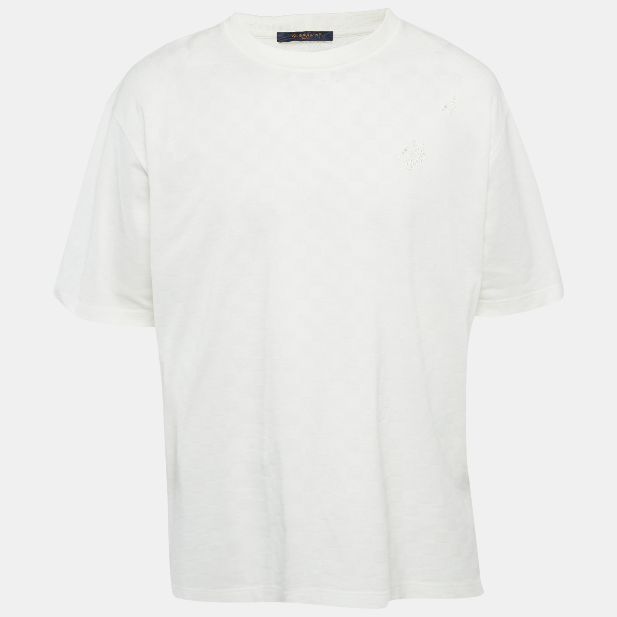 

Louis Vuitton White Damier Cotton L.Vuitton Déposée T-Shirt 4L