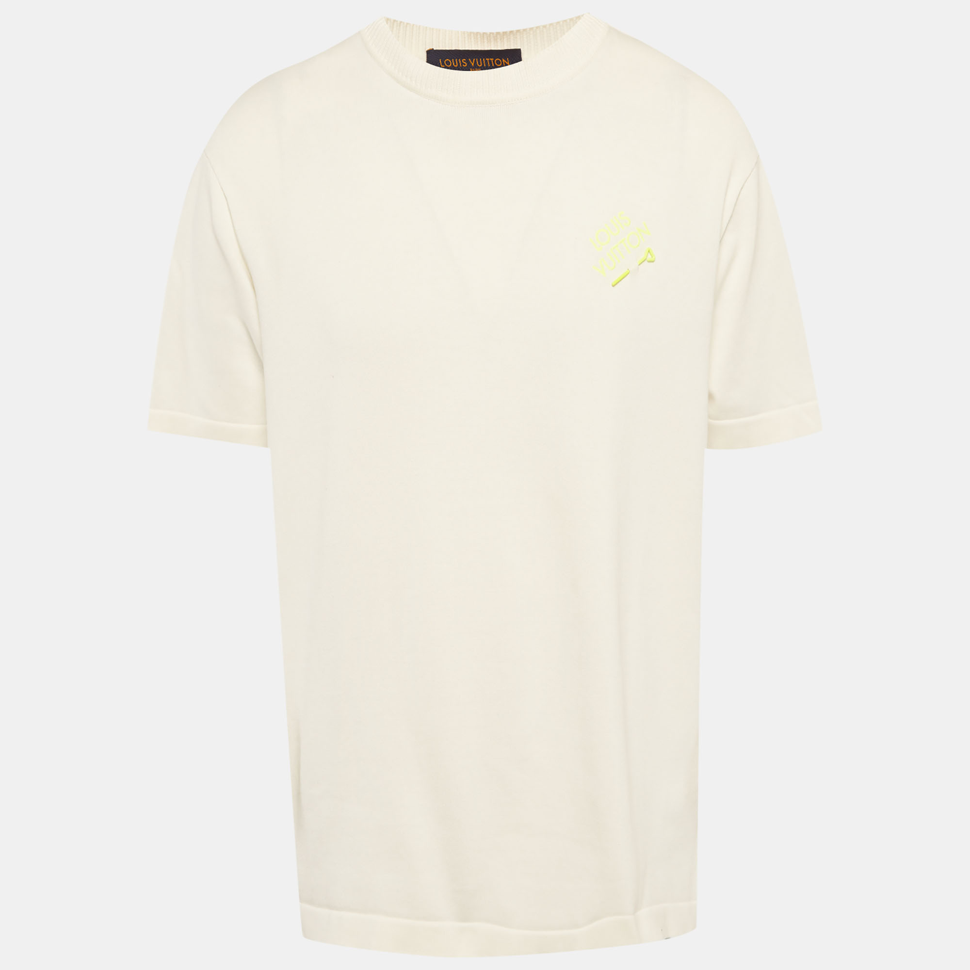 

Louis Vuitton White Signature Pin Cotton Knit T-Shirt M