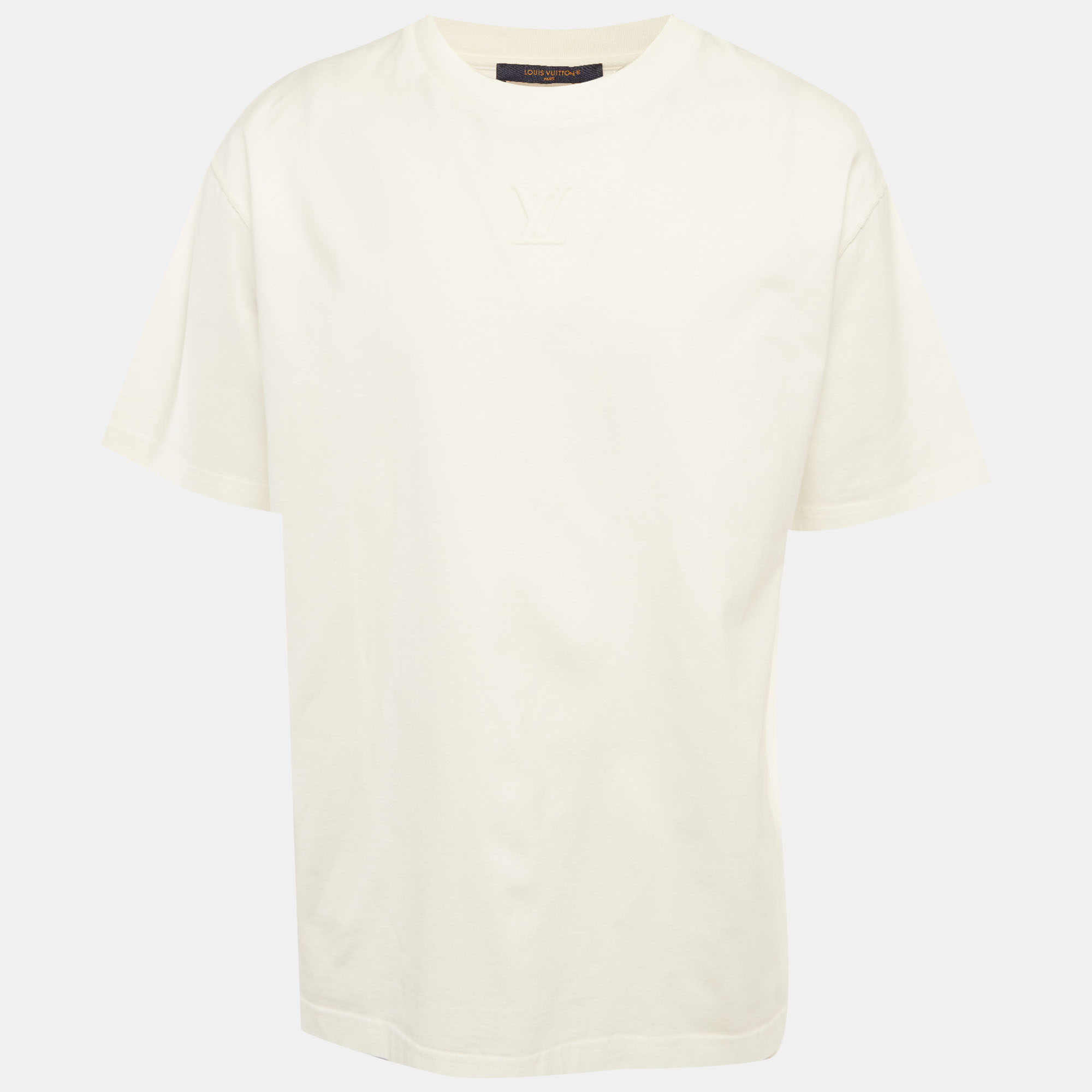 

Louis Vuitton White Jersey Embossed LV T-Shirt XXL