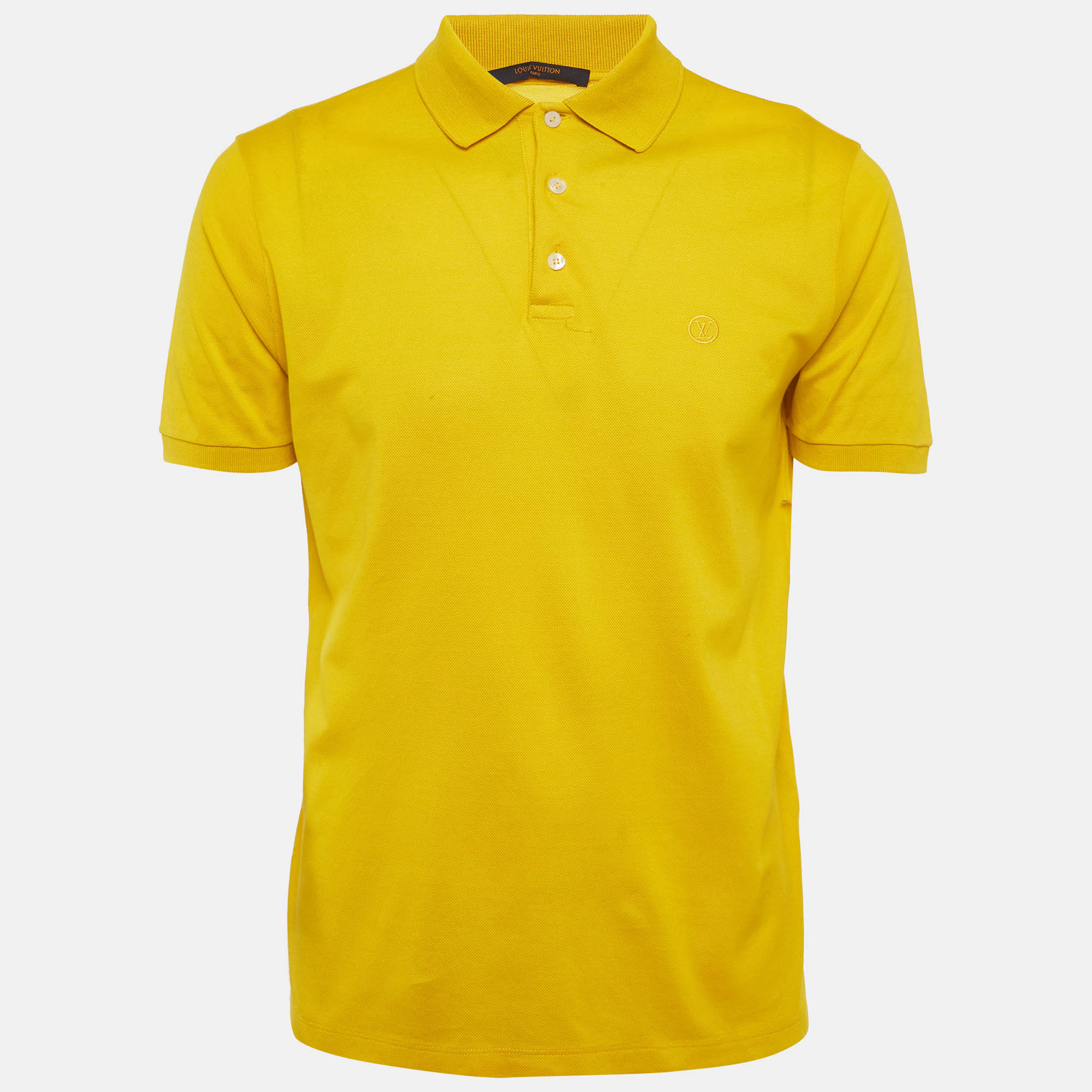 

Louis Vuitton Yellow Pique Polo T-Shirt M