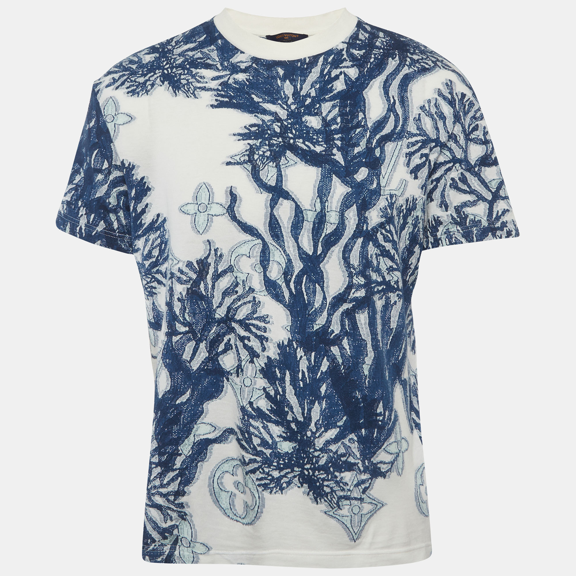 

Louis Vuitton Blue Jacquard Jersey Crewneck T-Shirt M