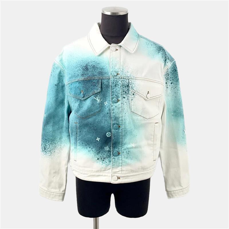

Louis Vuitton Spray Denim Jacket Size 48 Blue/White U14 Hoa10W Cotton100%