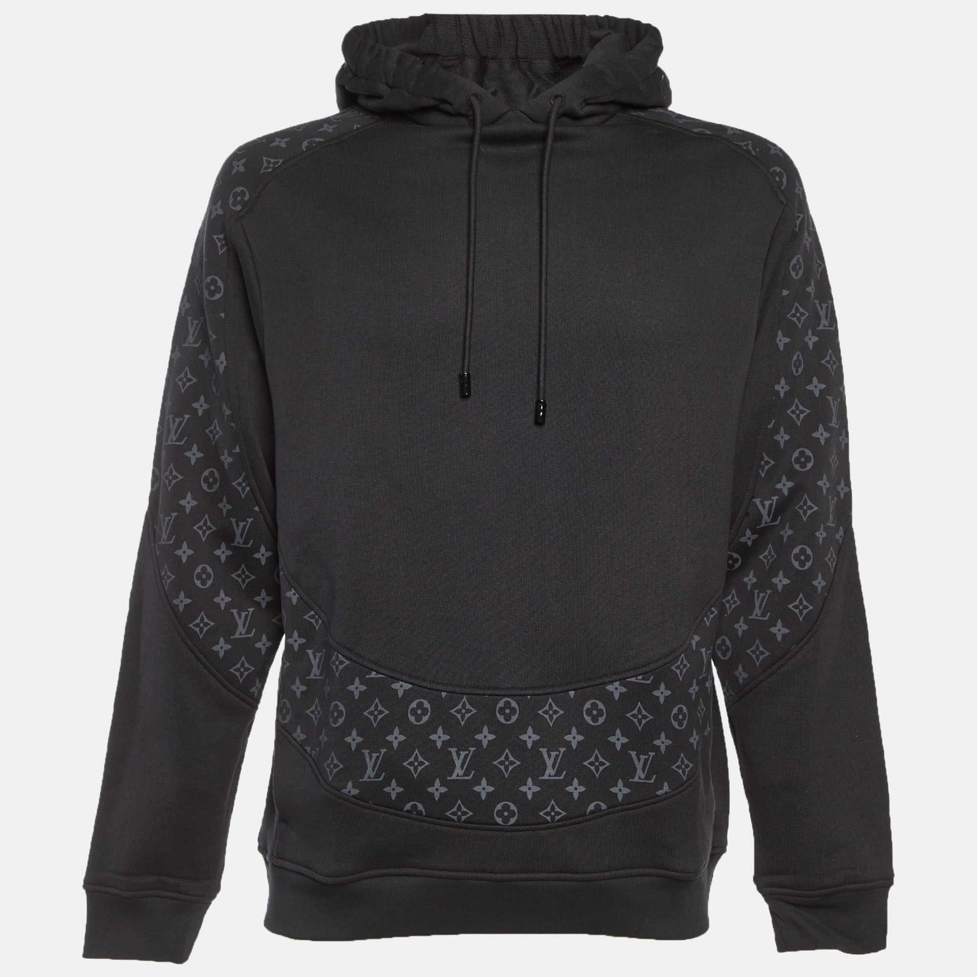 

Louis Vuitton Black Circle Cut Monogram Cotton Hoodie XL