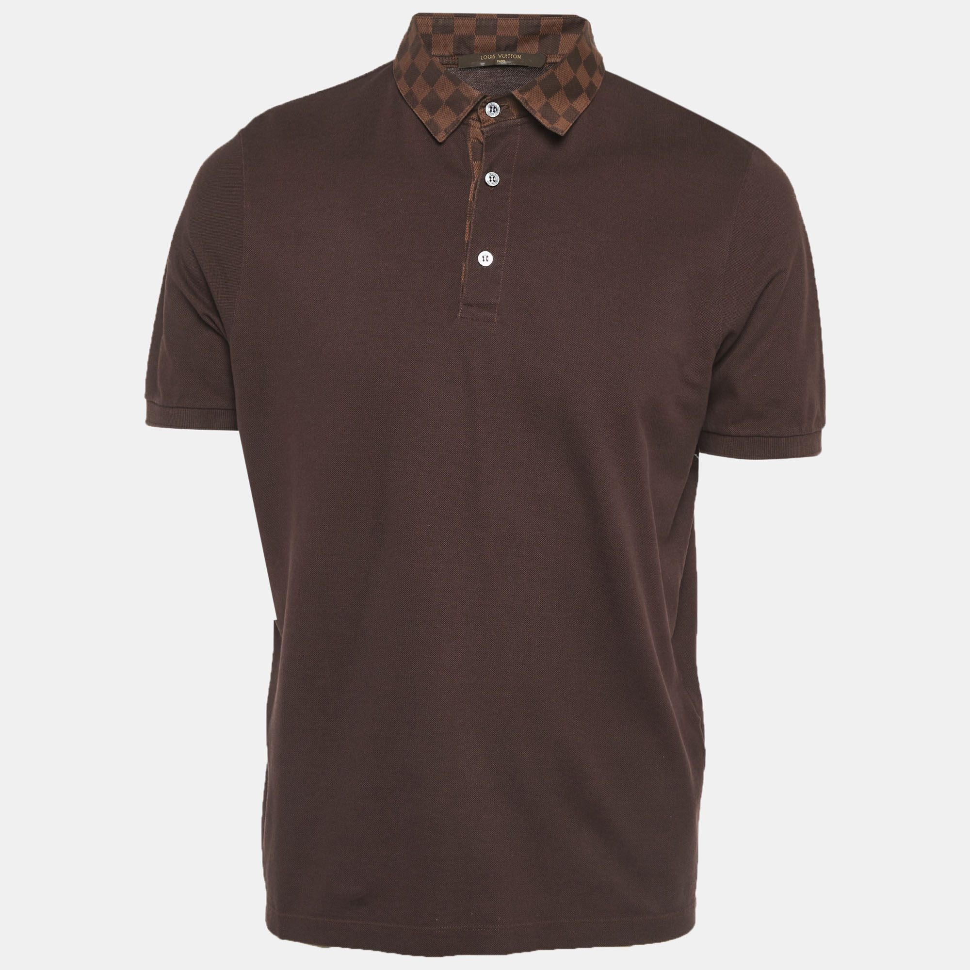 

Louis Vuitton Brown Damier Pique Polo T-Shirt XL