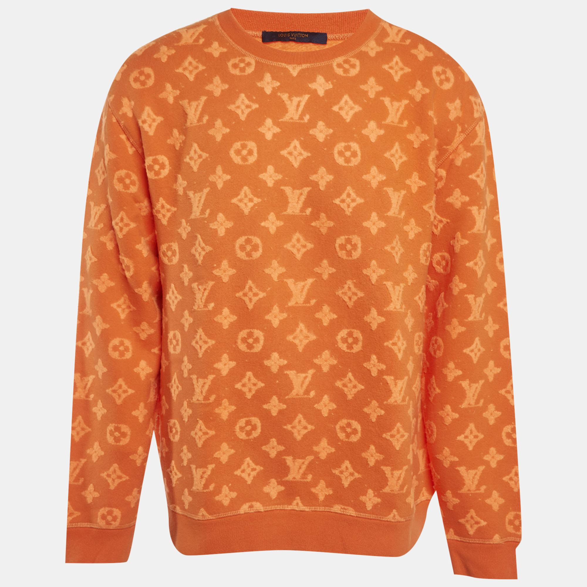 

Louis Vuitton Orange Monogram Fleece Sweatshirt L