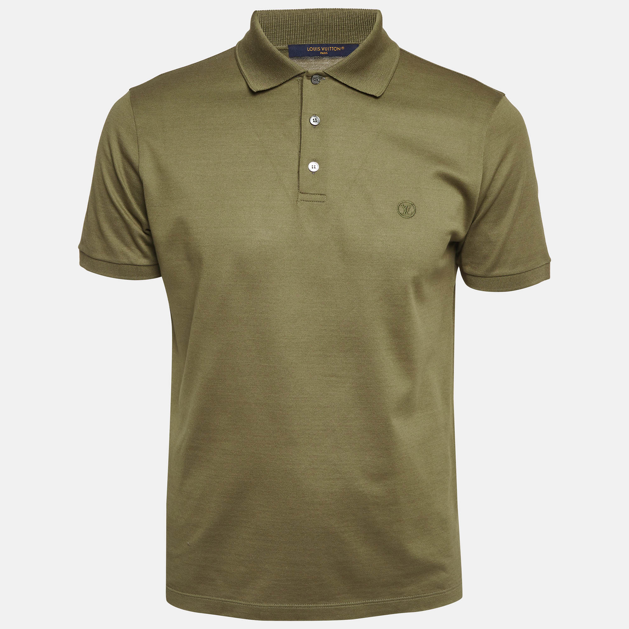 

Louis Vuitton Olive Green Jersey Polo T-Shirt M