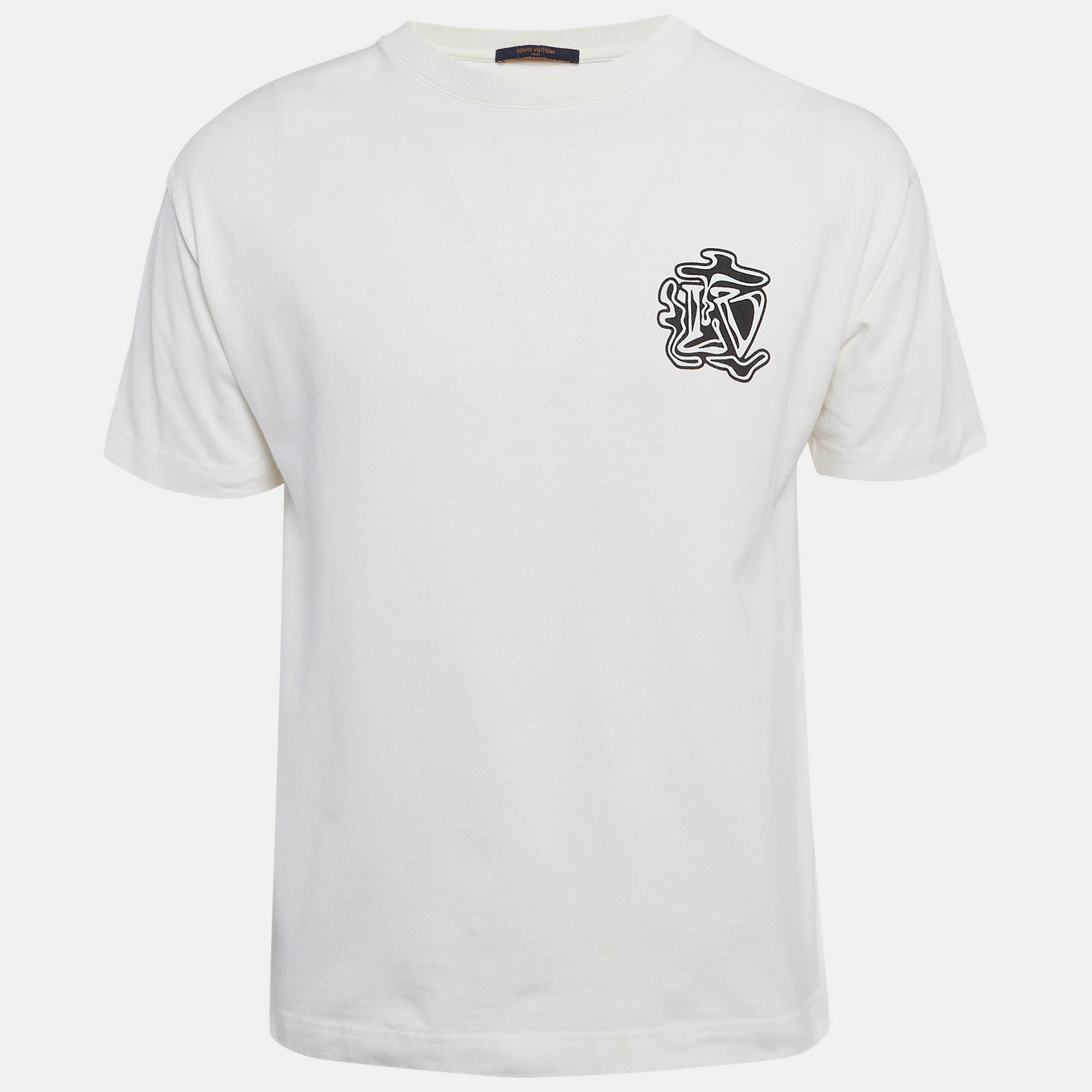 

Louis Vuitton White Printed Jersey T-Shirt S