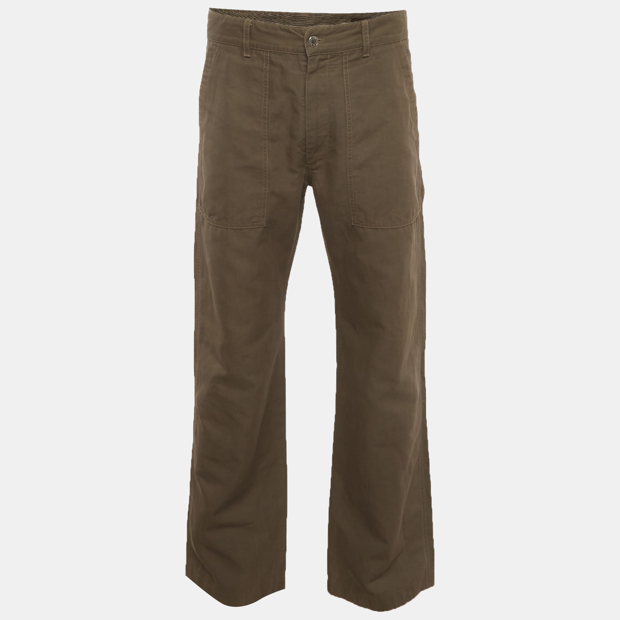 

Louis Vuitton Grey Linen Blend Cargo Pants