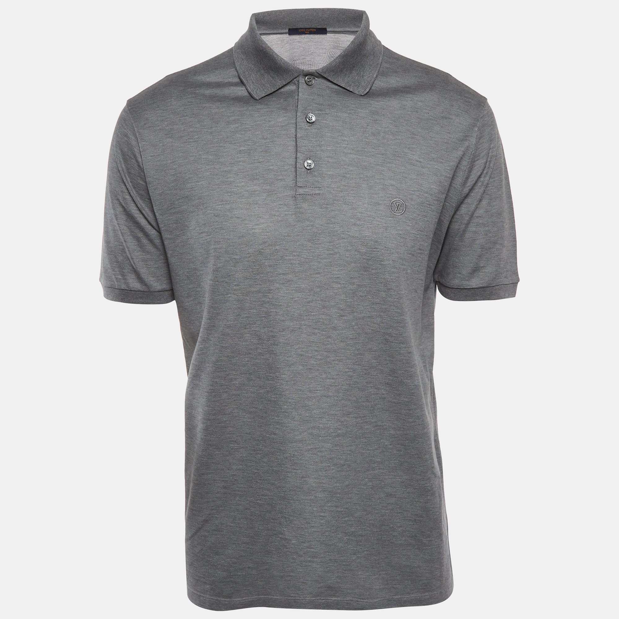 

Louis Vuitton Grey Jersey Pique Polo T-Shirt L