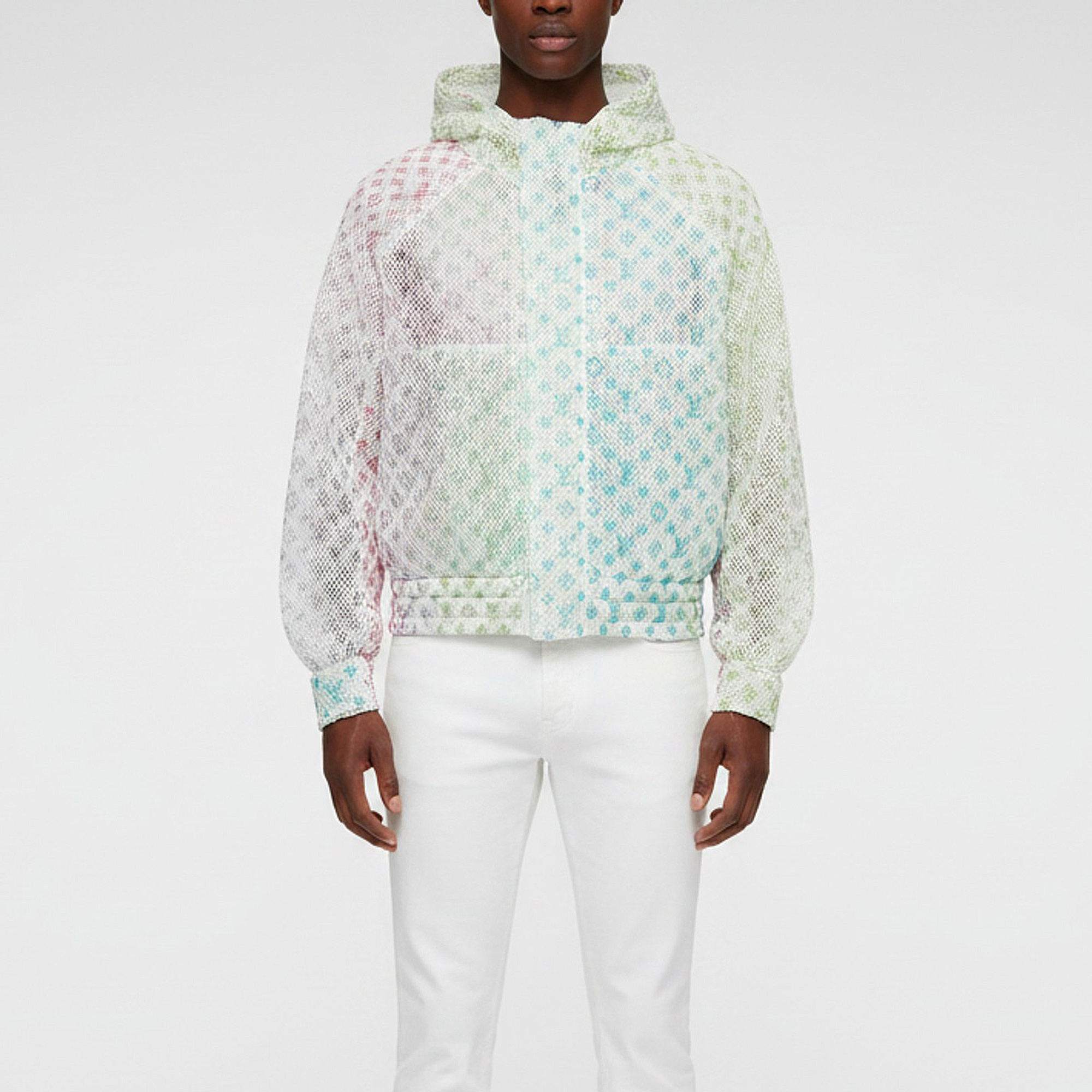 مملوكة مسبقًا Louis Vuitton White Gradient Monogram Mesh Jacket M