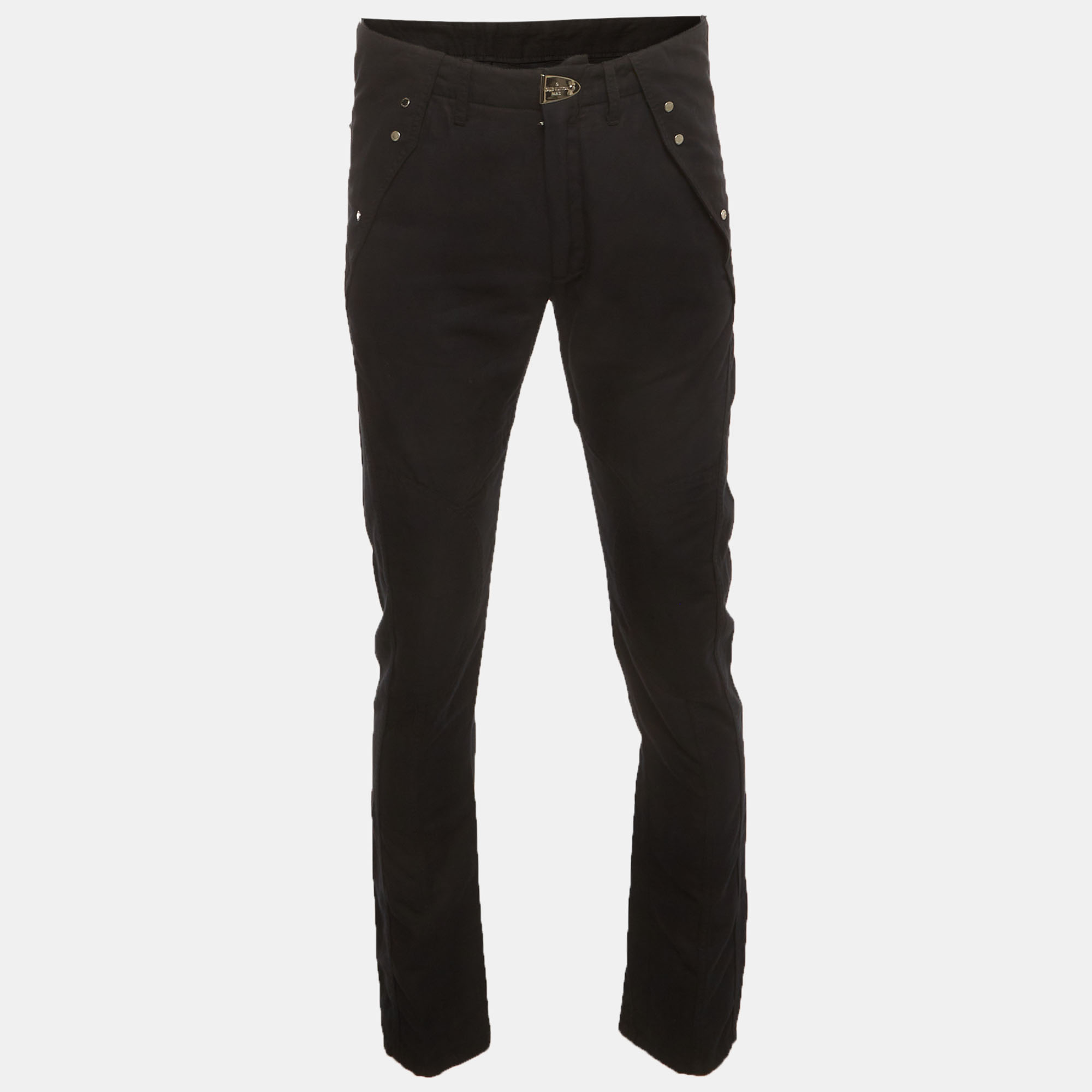 

Louis Vuitton Black Gabardine Straight Fit Pants M