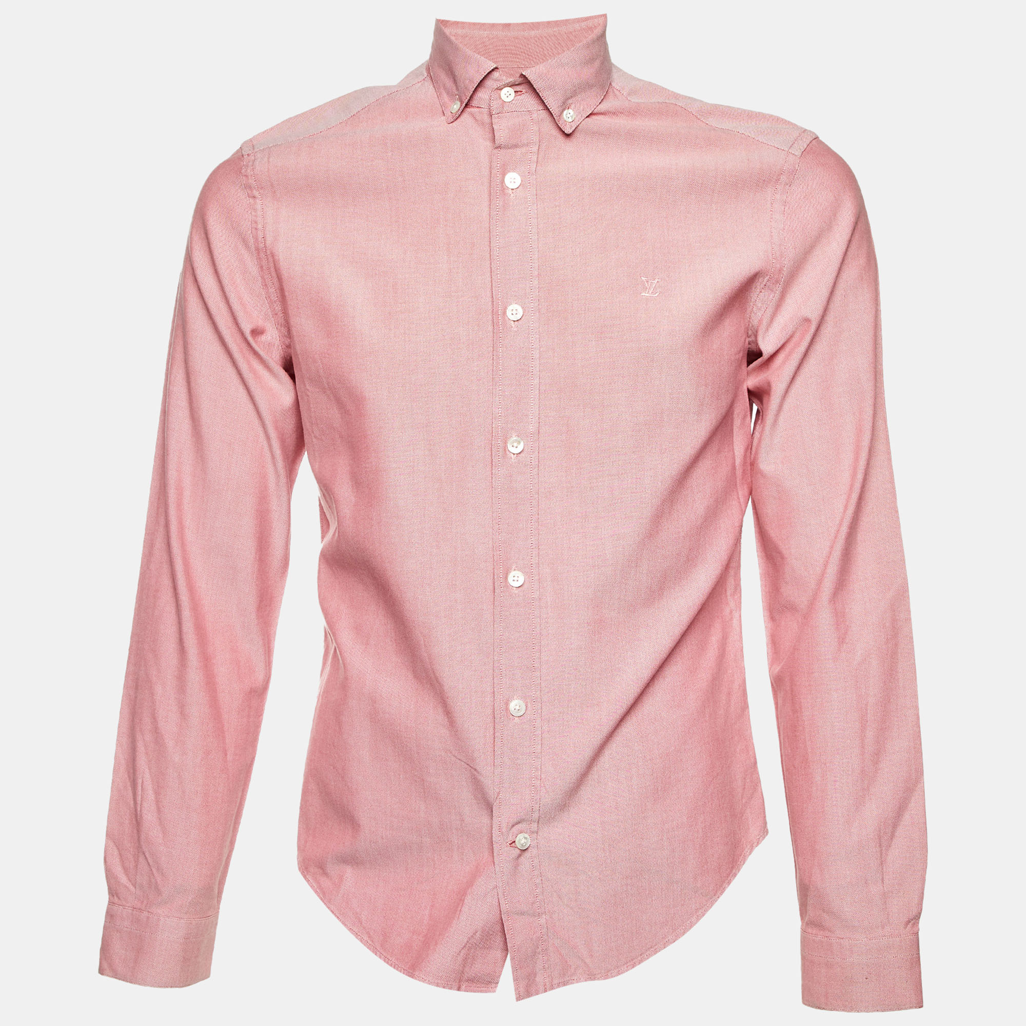 

Louis Vuitton Red Chambray Cotton Button Down Shirt S