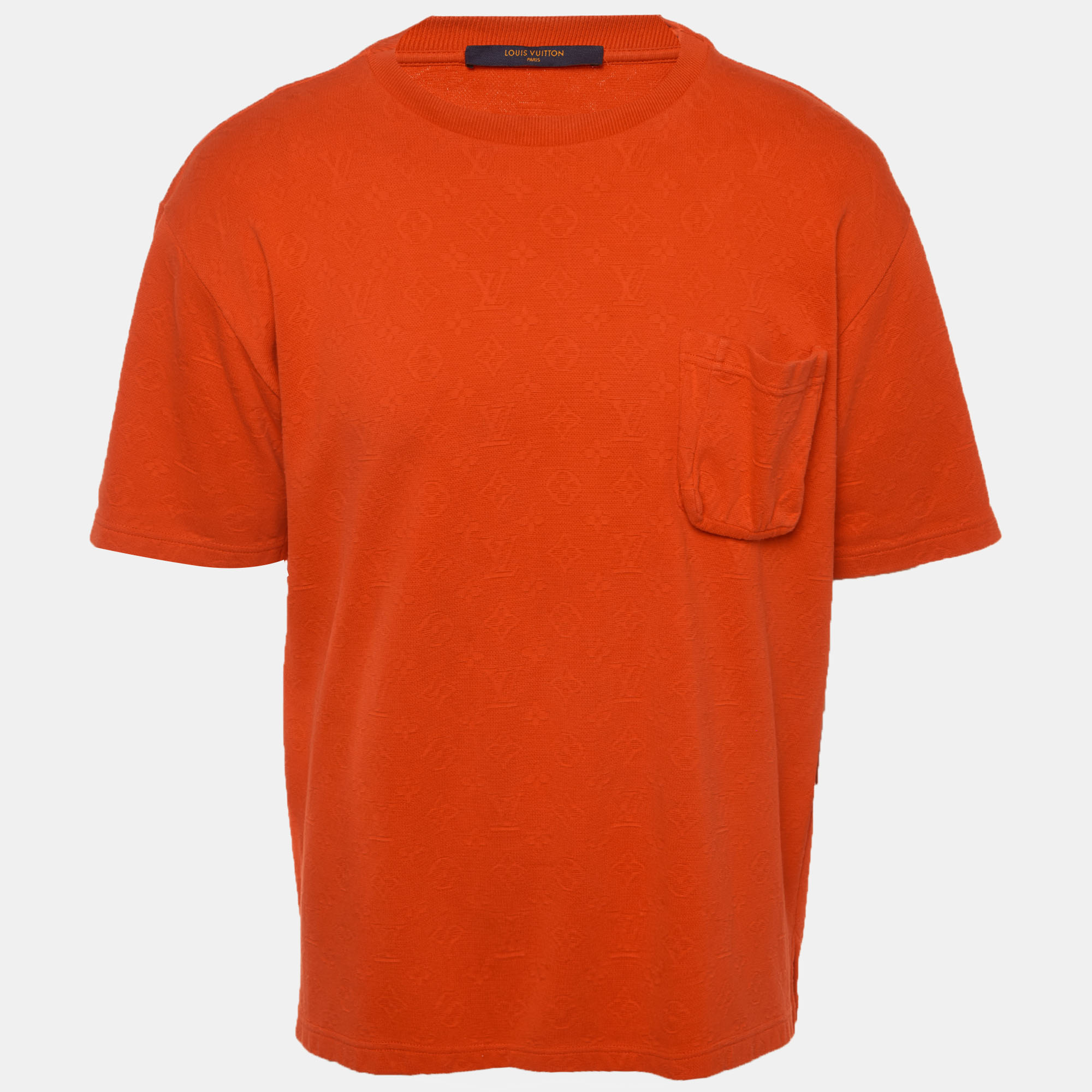 

Louis Vuitton Orange Cotton Pique Monogram T-shirt XXL