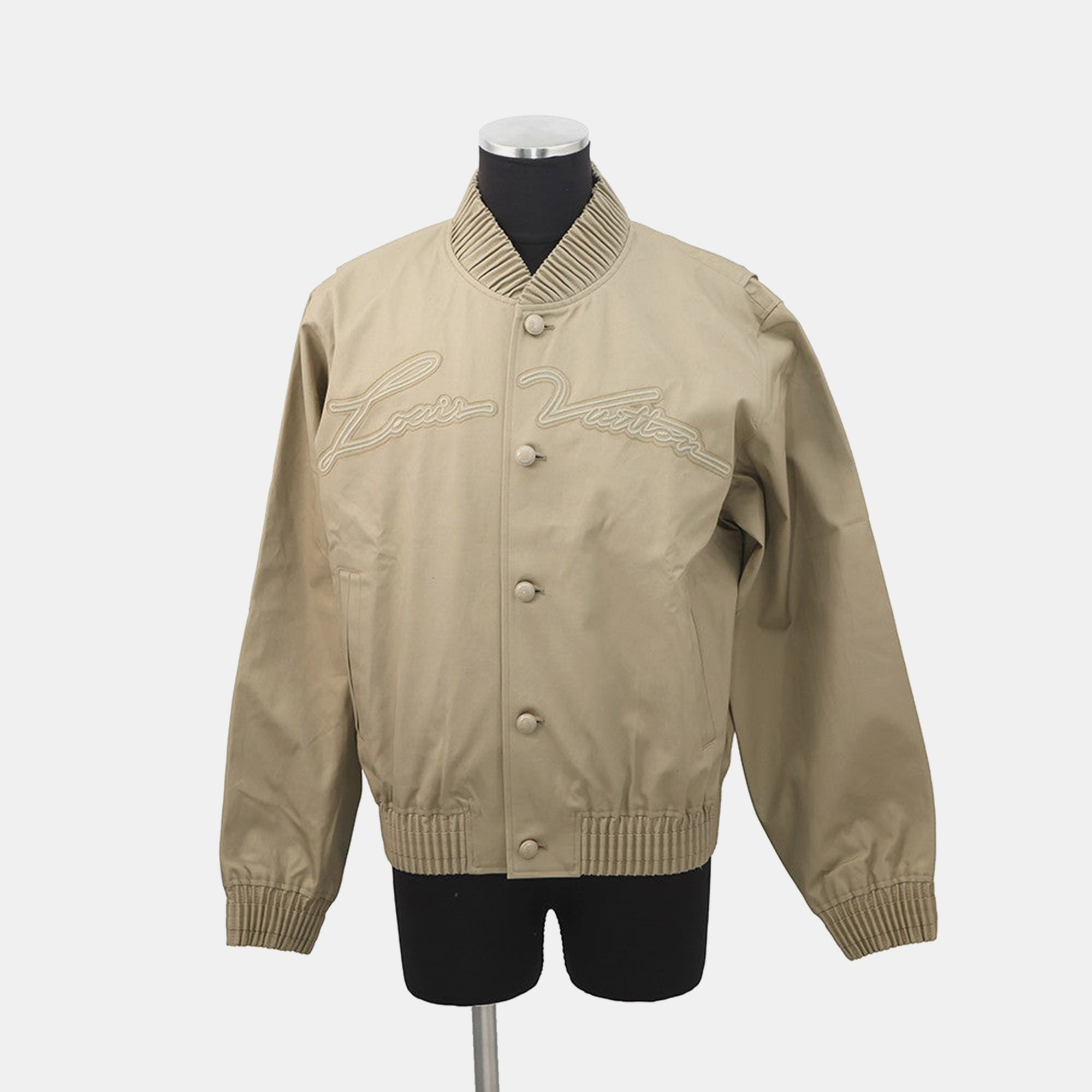 

Louis Vuitton Embroidered Bomber Jacket Size  Beige Polyester65% Cotton35%