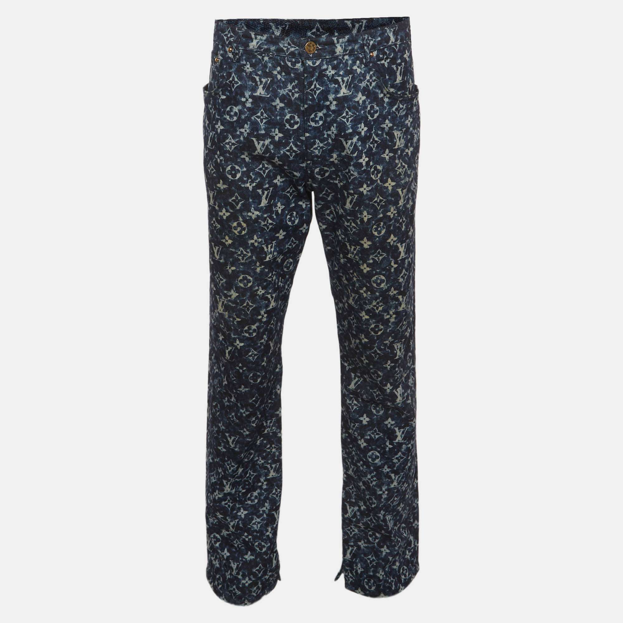 

Louis Vuitton Blue Monogram Denim Cotton Jeans XL/ Waist 39"