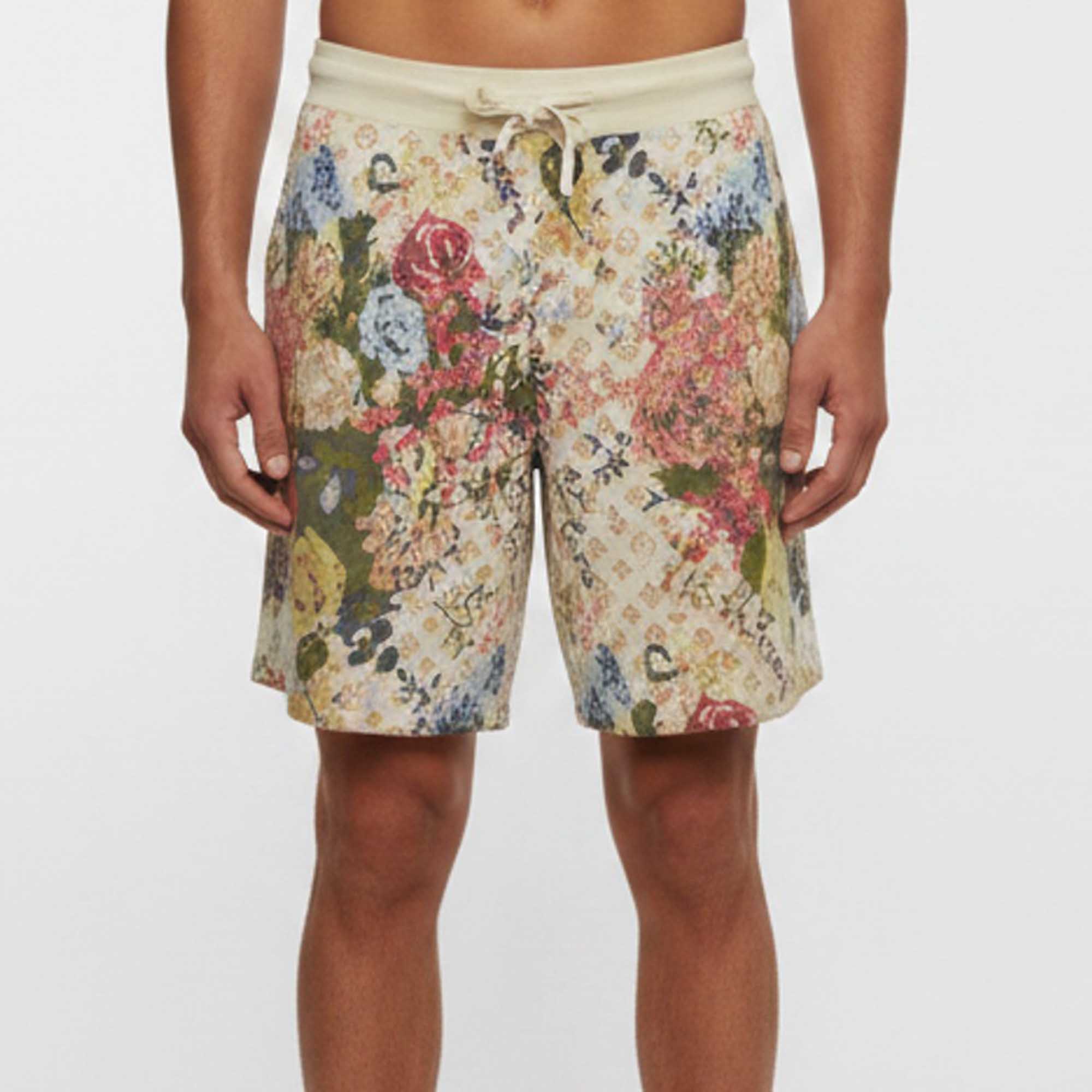 

Louis Vuitton Beige Floral Monogram Jacquard Knit Shorts L
