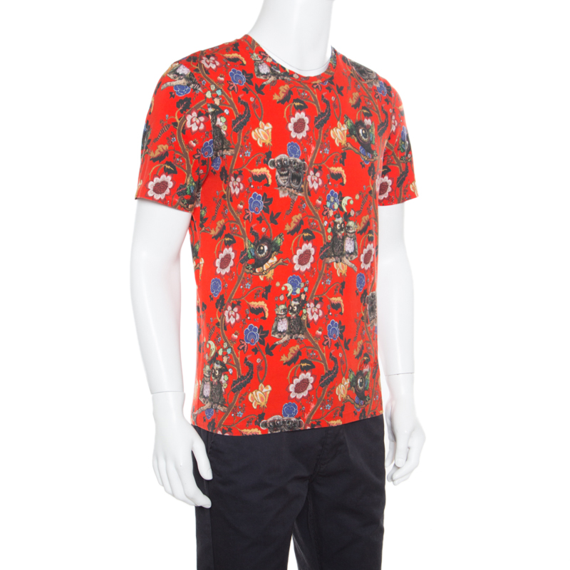 

Louis Vuitton Red Demonic Owl Printed Cotton T-Shirt