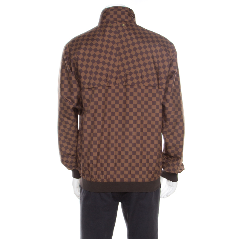 Louis Vuitton Brown Damier Reversible and Convertible Hooded Bomber Jacket  XL