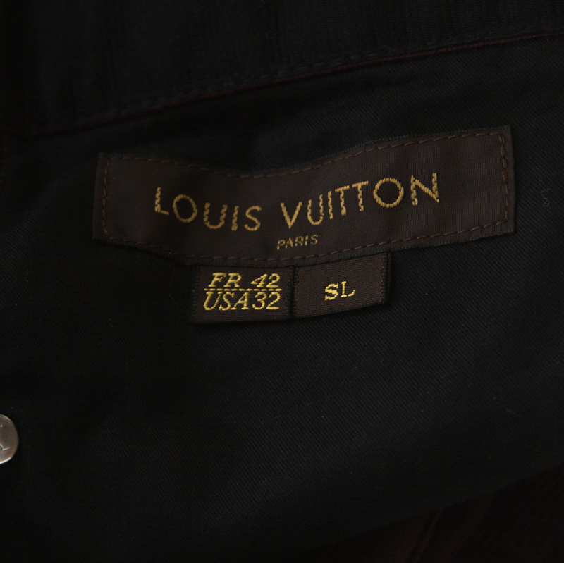 Louis Vuitton Burgundy Corduroy Slim Fit Pants L Louis Vuitton