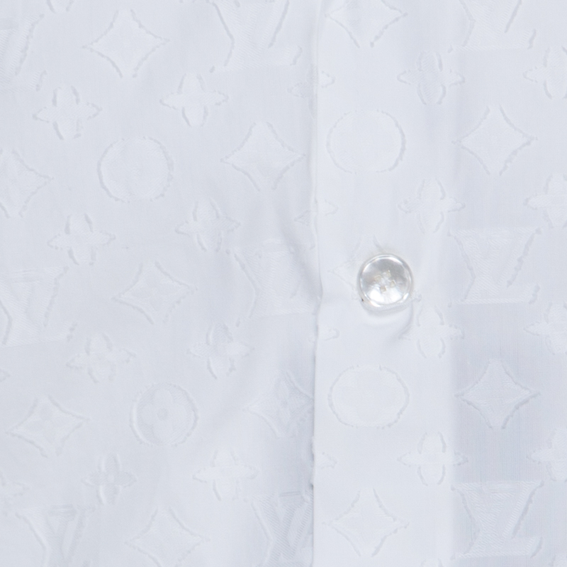 Louis Vuitton LV by The Pool Monogram Fil Coup√ Shirt, White, 42