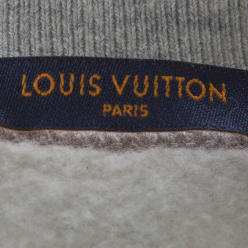 Louis Vuitton Grey Cotton Jersey Upside Down Logo Sweatshirt M Louis Vuitton