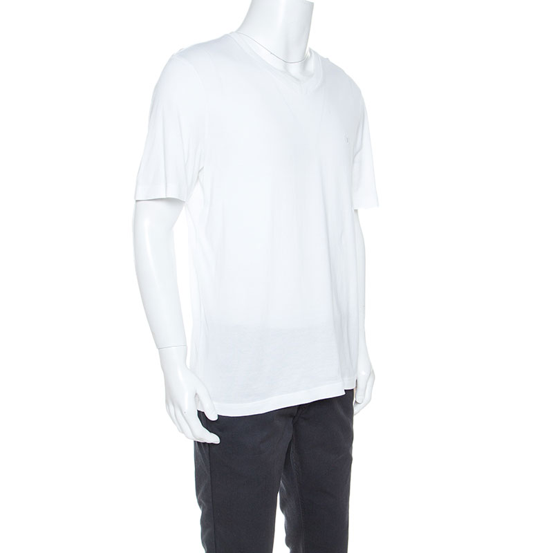 

Louis Vuitton White Cotton Classic V Neck T-Shirt