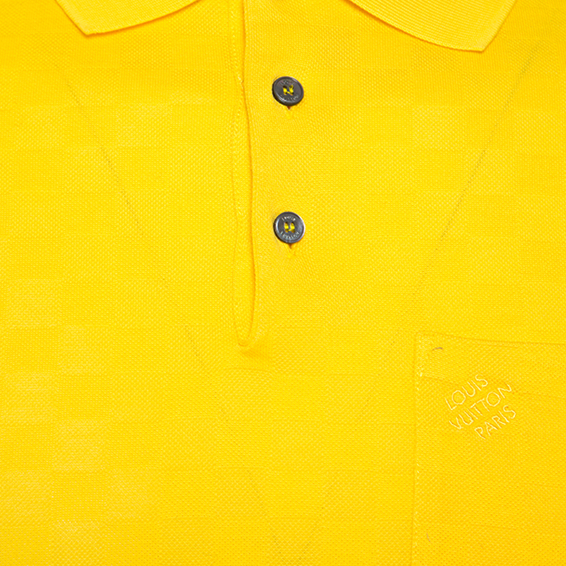 Louis Vuitton Yellow Lv Logo White Polo Shirt - Tagotee