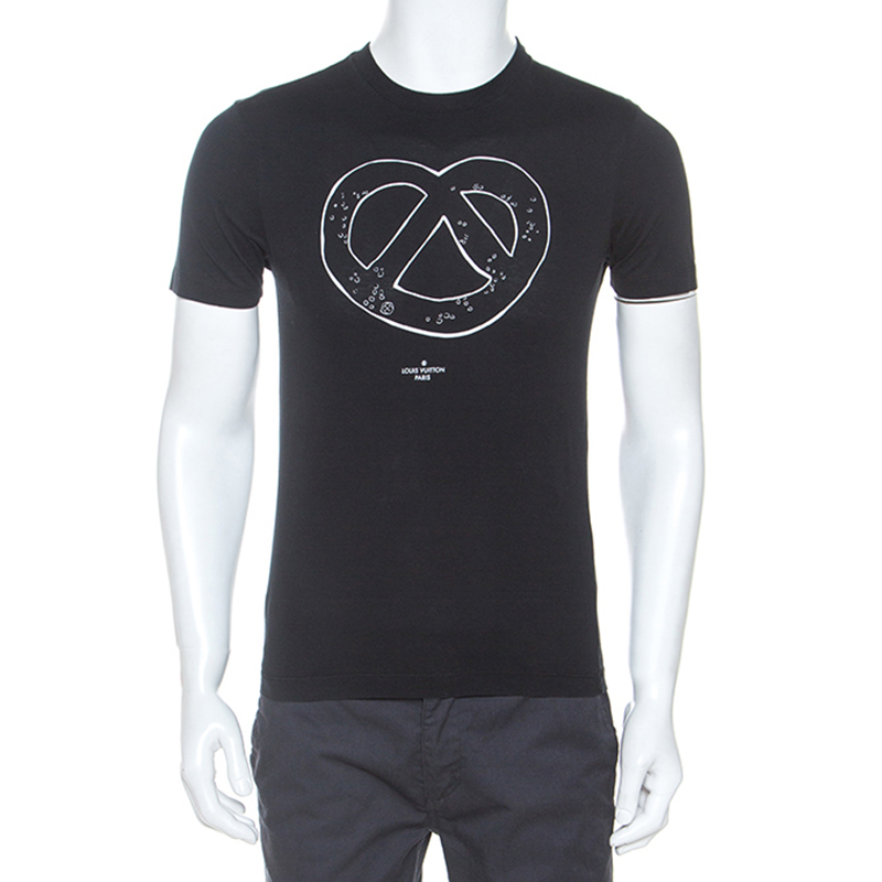 Louis Vuitton Black Pretzel Print Cotton T-Shirt XS Louis Vuitton | TLC
