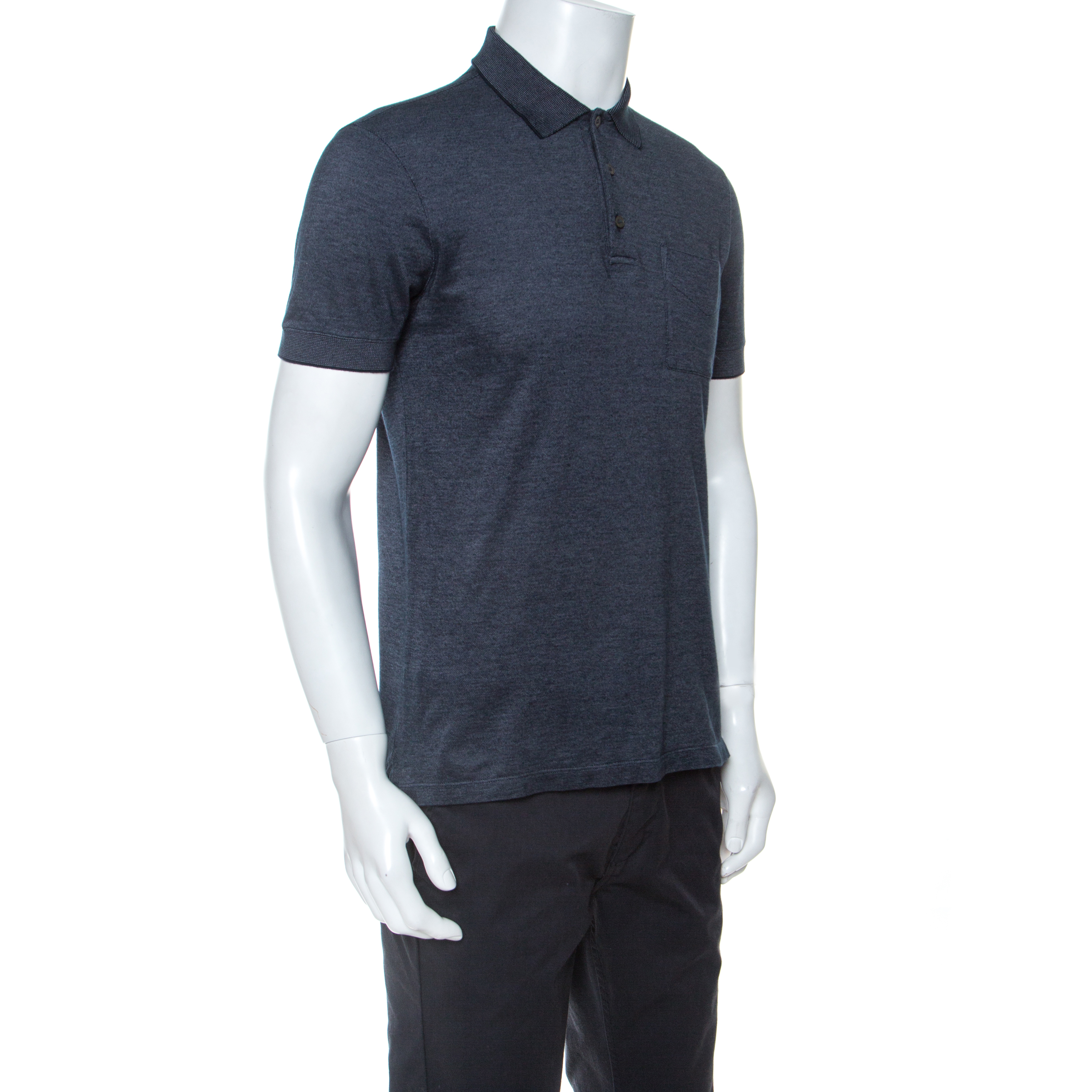 

Louis Vuitton Dark Grey Knit Polo T-Shirt