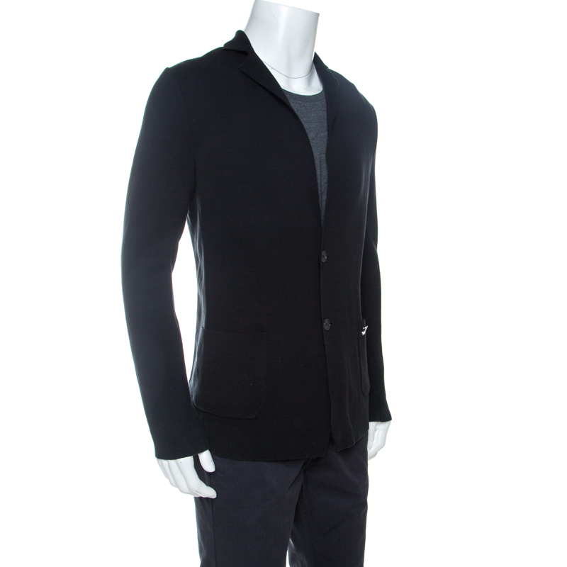 

Louis Vuitton Black Knit Two Buttoned Blazer