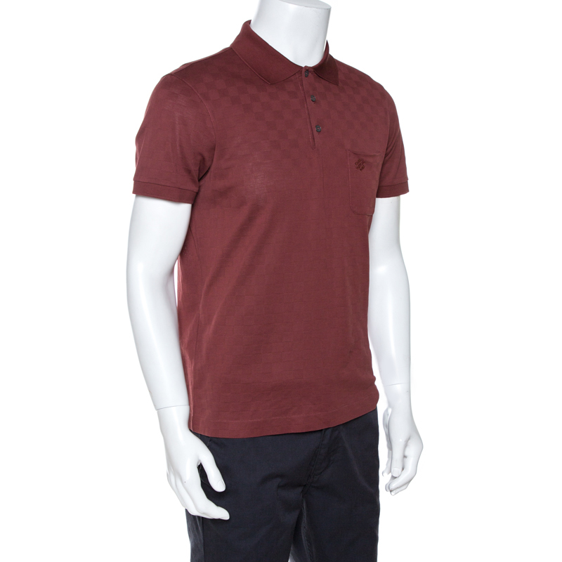 Mens Louis Vuitton red Leather Rugby Polo Shirt