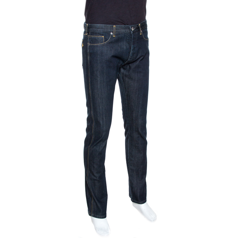

Louis Vuitton Dark Blue Denim Straight Leg Jeans