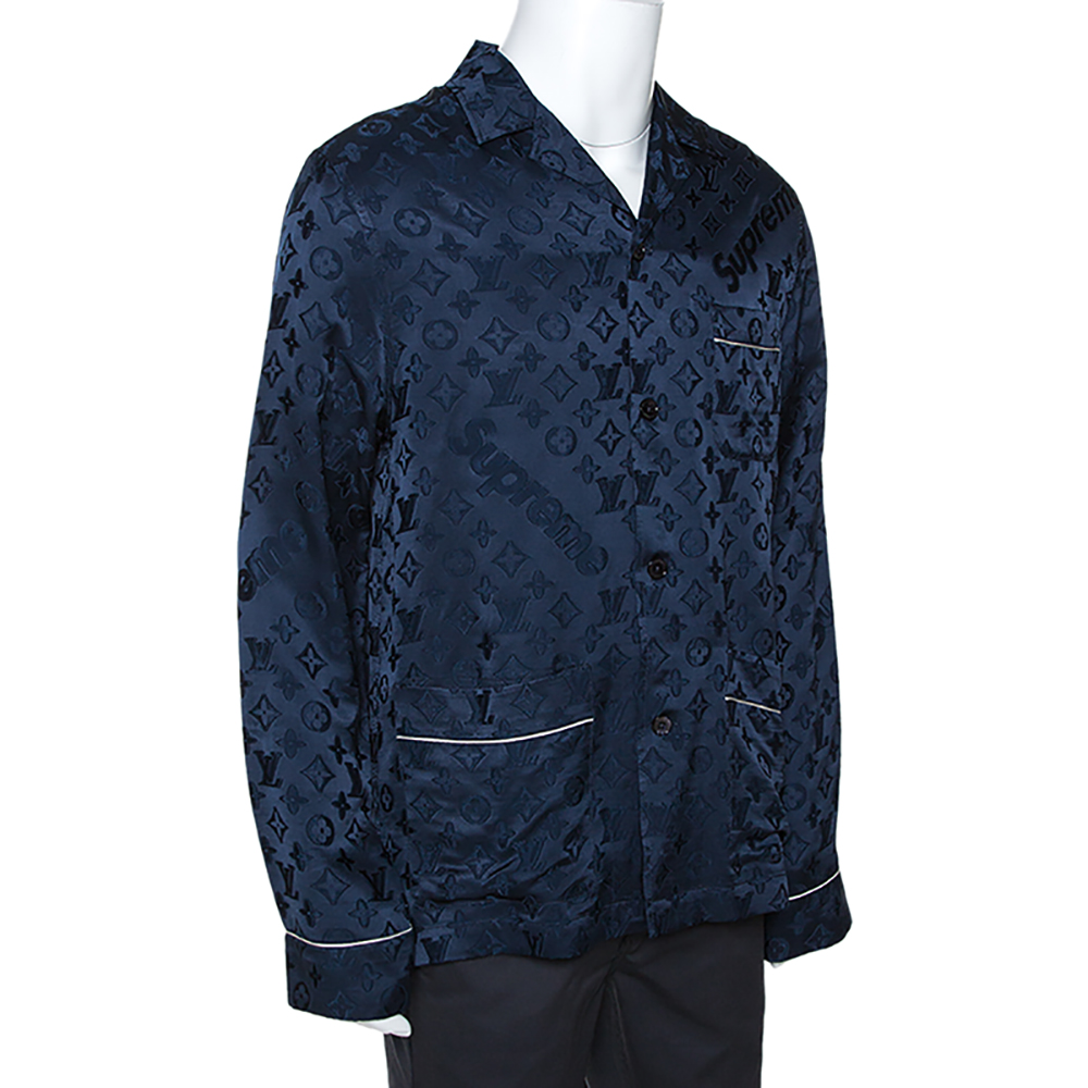 Louis Vuitton X Supreme Jacquard Silk Pajama Shirt