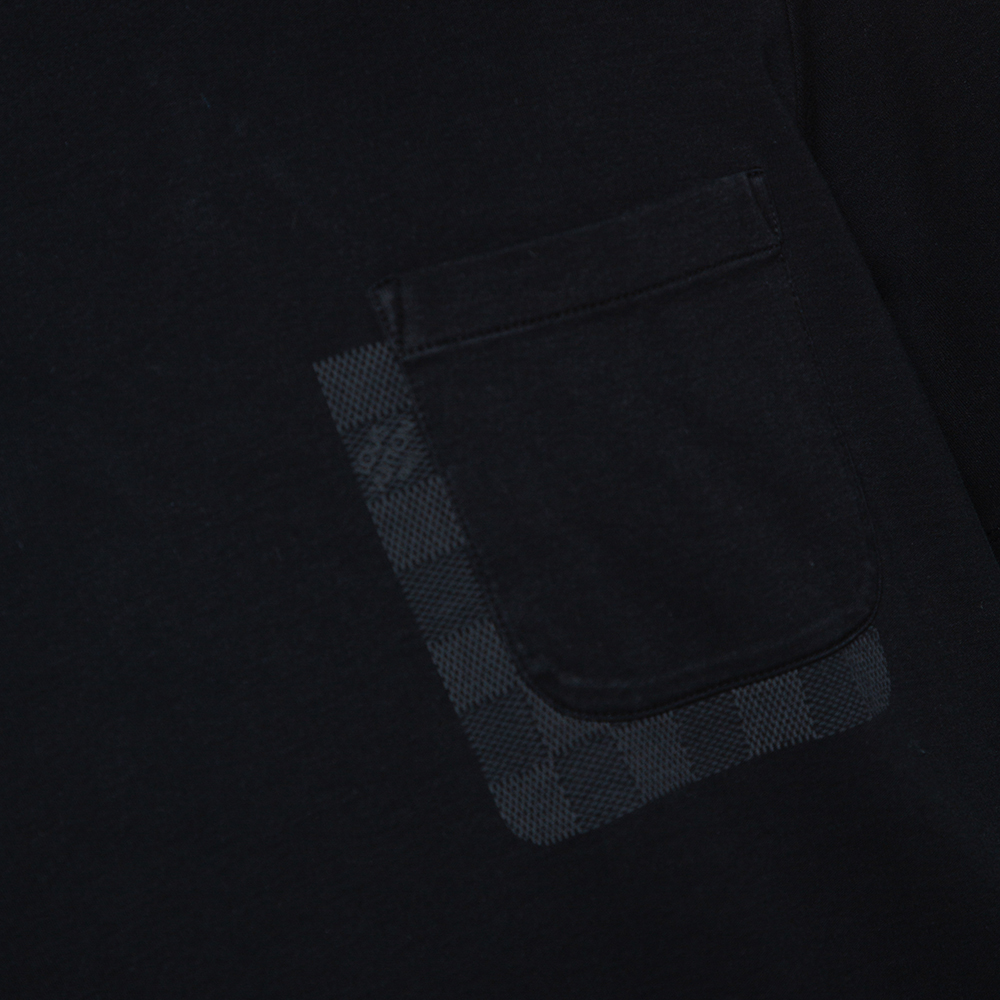 Louis Vuitton Black Cotton Damier Ebene Pocket Patch T Shirt XL Louis  Vuitton