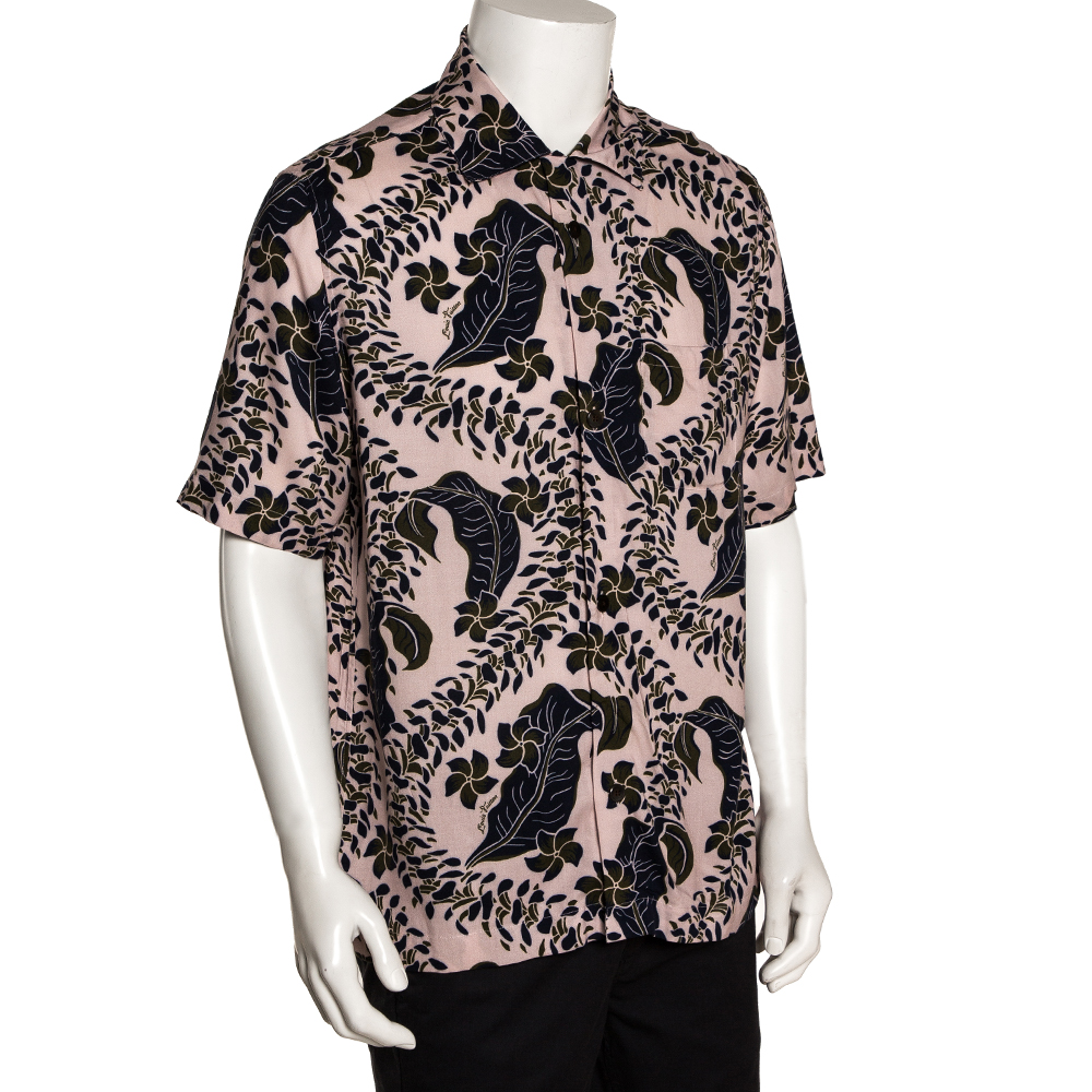

Louis Vuitton Pink Floral Printed Hawaiian Shirt