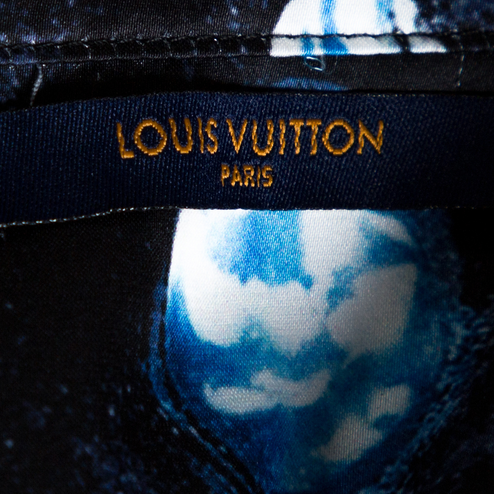 Louis Vuitton Navy Blue Split Hawaiian Galaxy Print Silk ...