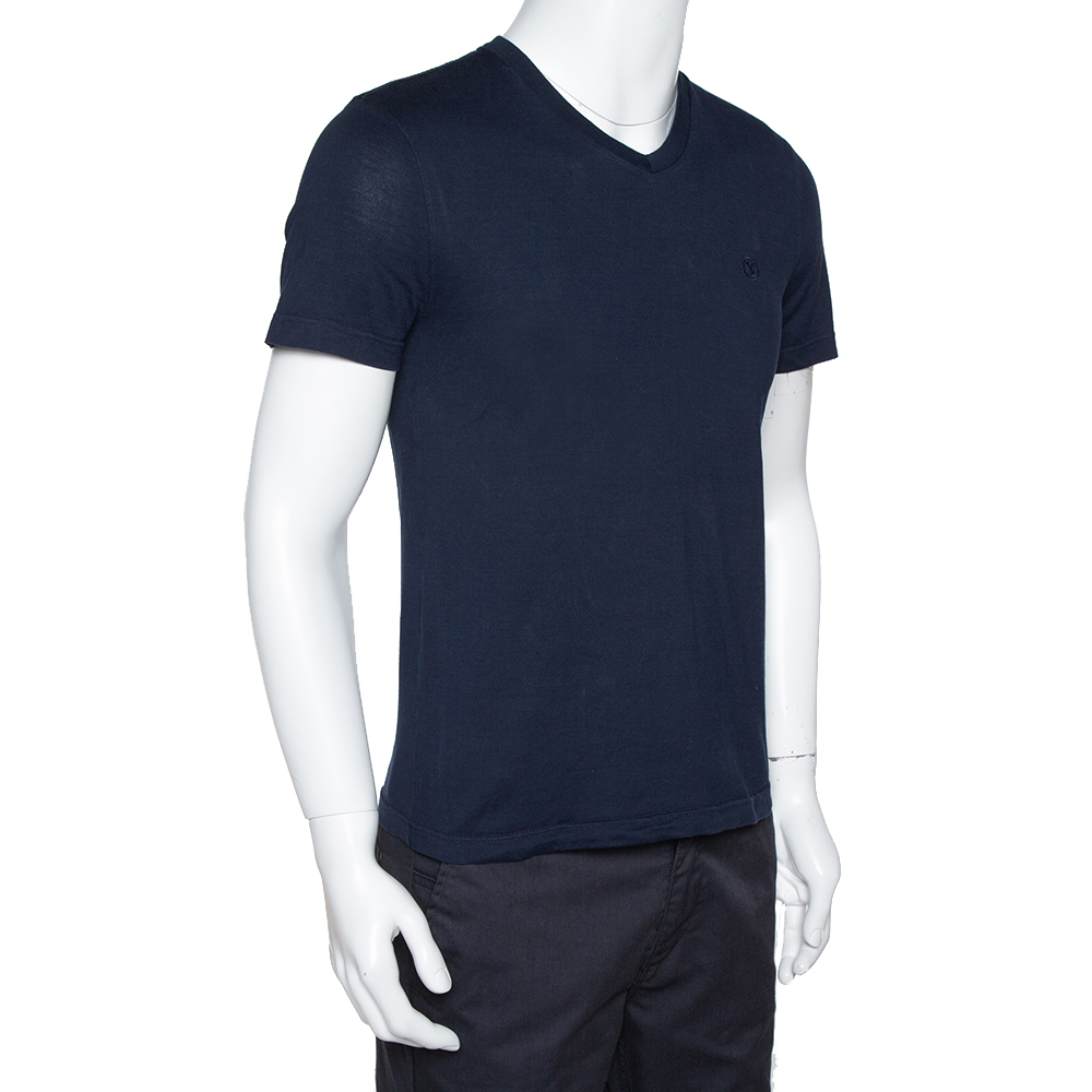 

Louis Vuitton Navy Blue Cotton V-Neck T-Shirt