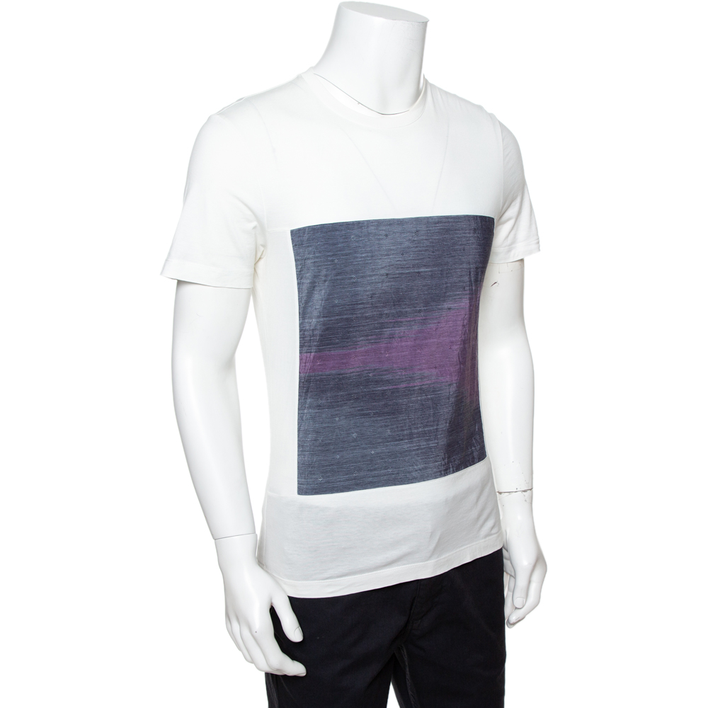 

Louis Vuitton White Cotton Ikat Patch Front T-Shirt