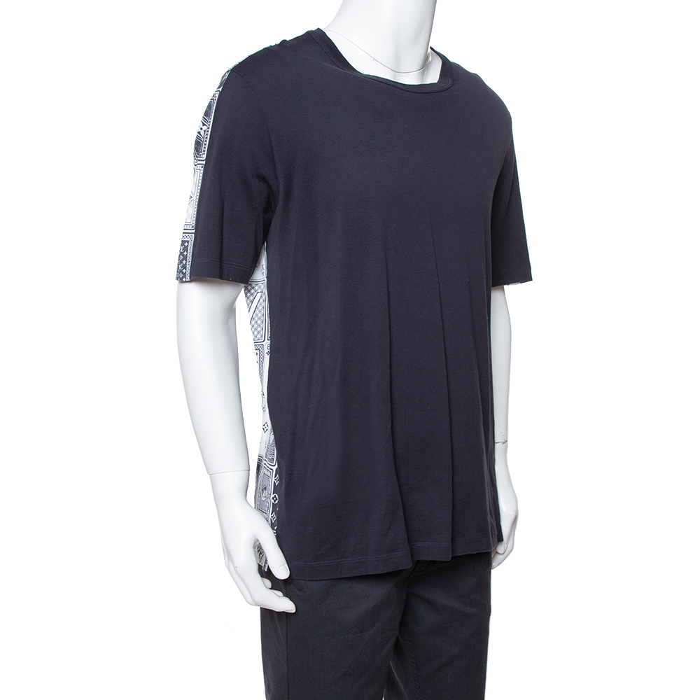 

Louis Vuitton Navy Blue Cotton LV Cards Print Back T-Shirt