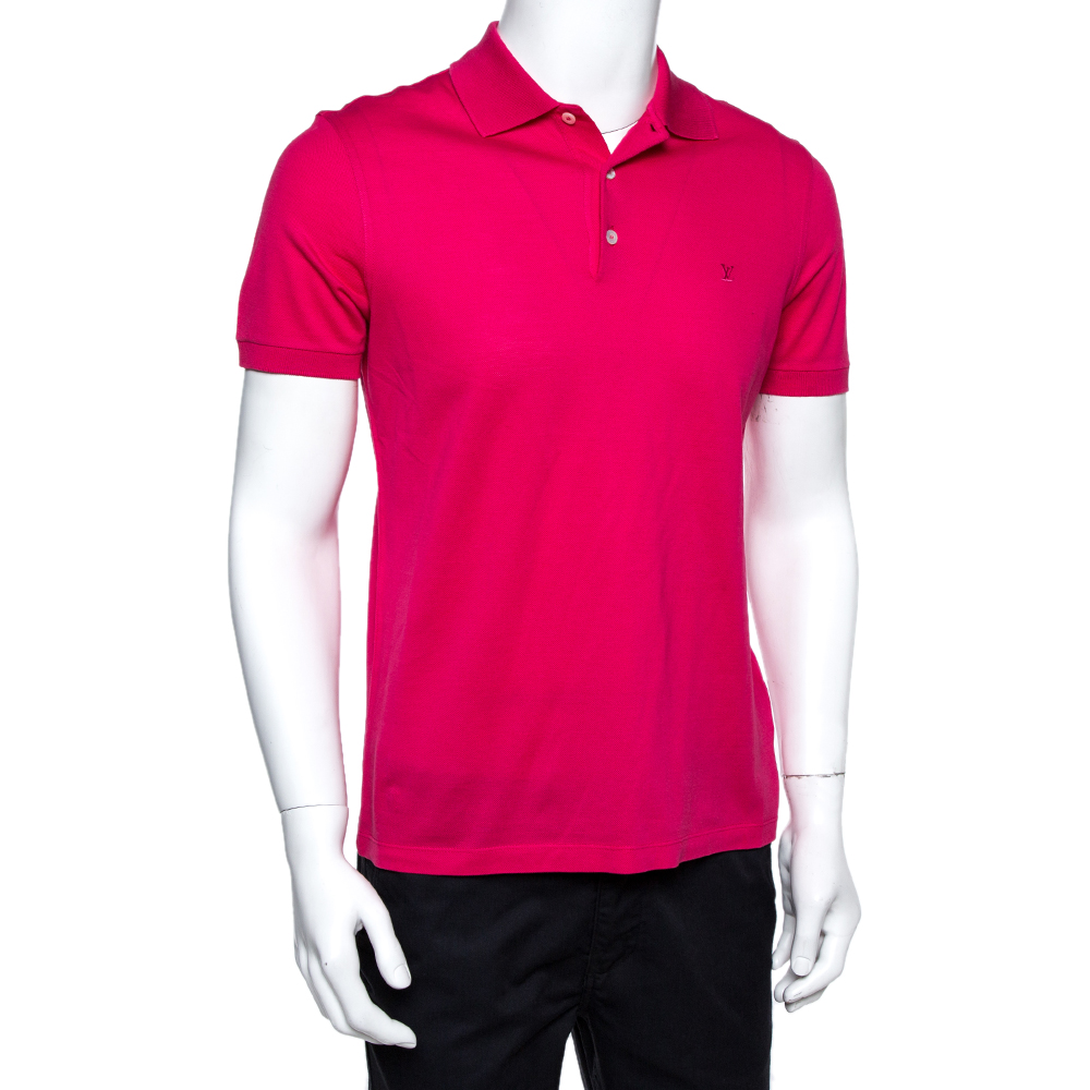 

Louis Vuitton Fuschia Pink Cotton Pique Polo T-Shirt