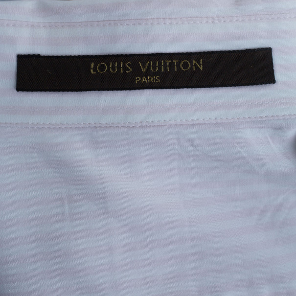 Louis Vuitton Men's Light Pink Pinstripe Shirt L Louis Vuitton