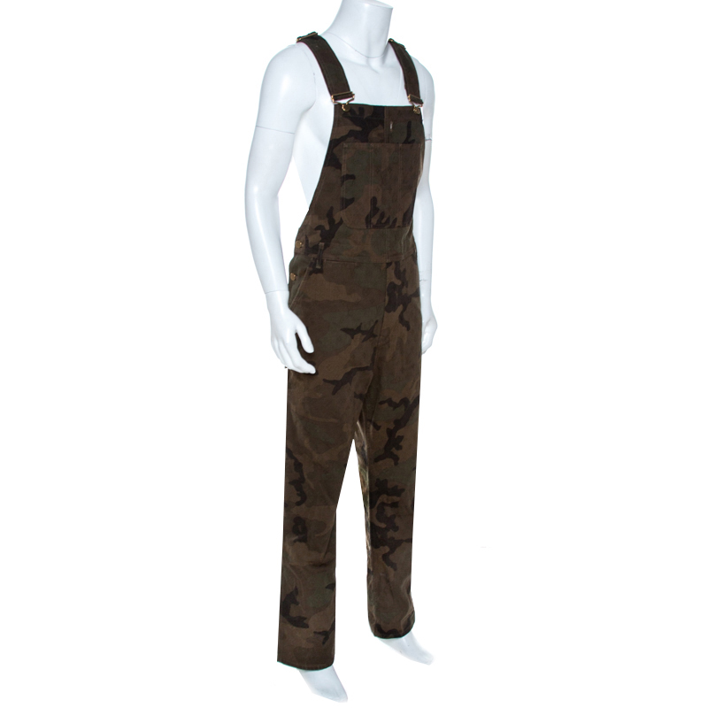 

Louis Vuitton x Supreme Green Camo Print Denim Overalls