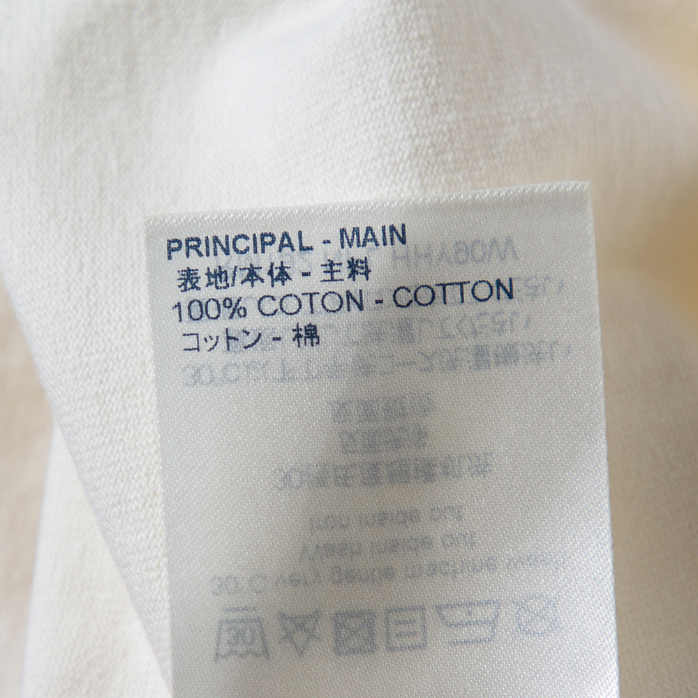 Louis Vuitton Cream Cotton Smoke Logo Printed Crewneck T-Shirt M Louis  Vuitton
