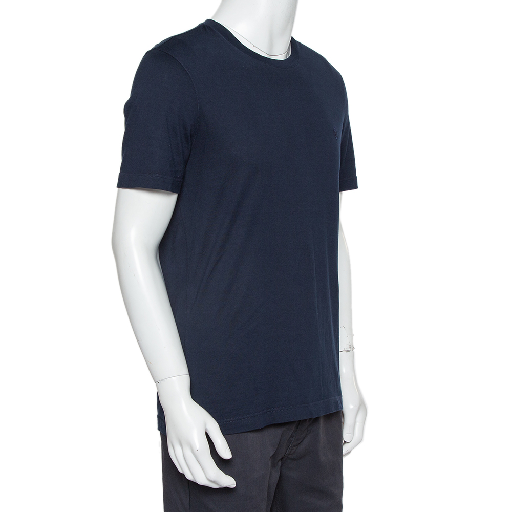 

Louis Vuitton Navy Blue Cotton Classic Crewneck T-Shirt